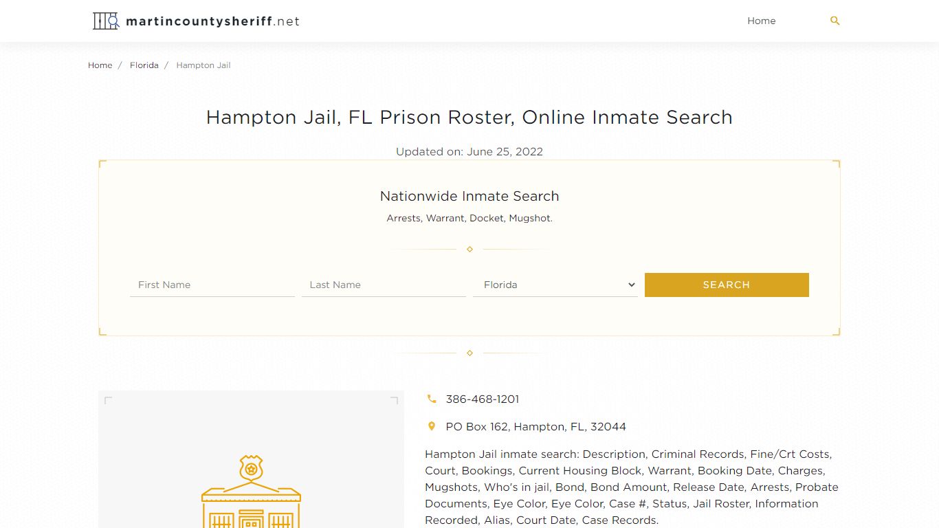 Hampton Jail, FL Prison Roster, Online Inmate Search ...